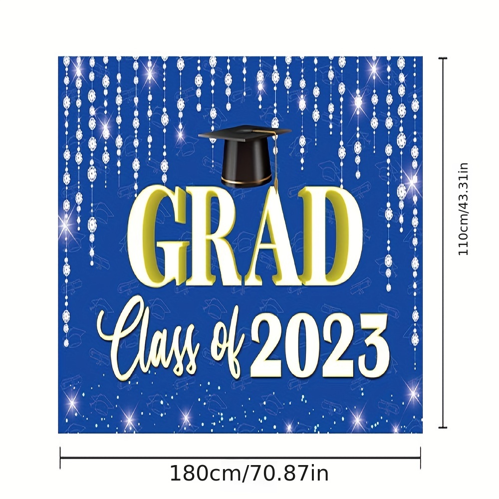 Class of 2023 Graduation Backdrop Congrats Party Gold Photo Background  Banner