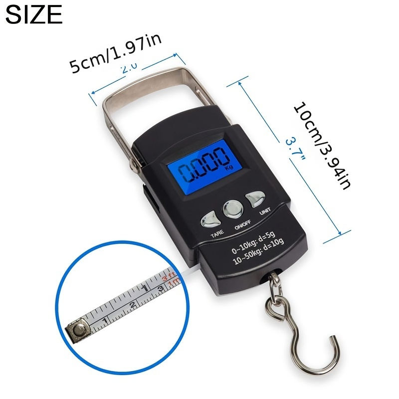Mini LCD Digital Electronic Luggage Scales Portable Suitcase Scales  Portable Travel Bag Weighing Fish Hook Hanging Scales Handheld Travel Bag Weighing  Weighing Fish Hook Hanging Scales Luggage Accurate Weighing Travel Weighing  Scales