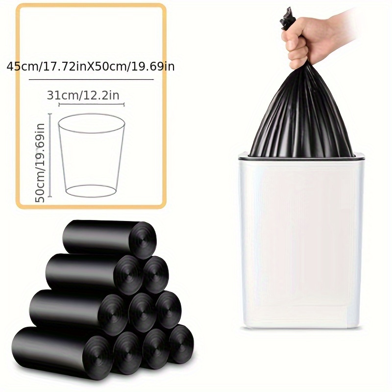 Garbage Bag Black Flat Mouth Disposable Plastic Bag Waste Refuse