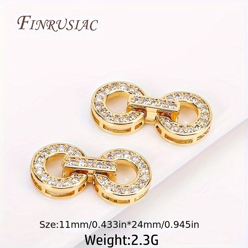 Round Clasps For Jewelry Making Supplies, Brass Inlaid Nacklace Connector Accessories