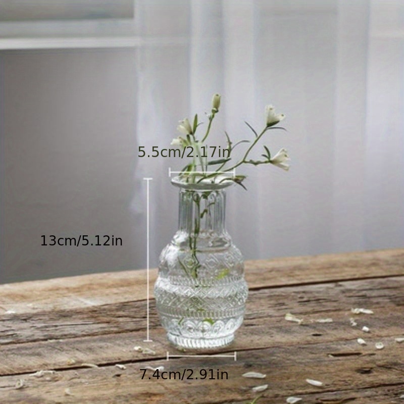 1pc, Elegant Clear Glass Bud Vase for Home Decor and Wedding Decoration - Perfect for Flower Arrangements and Crafts