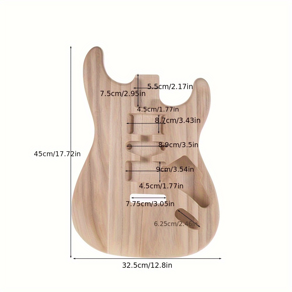 

St01-tm Unfinished Handcrafted Guitar Body Candlenut Wood Electric Guitar Body Guitar Barrel Replacement Parts