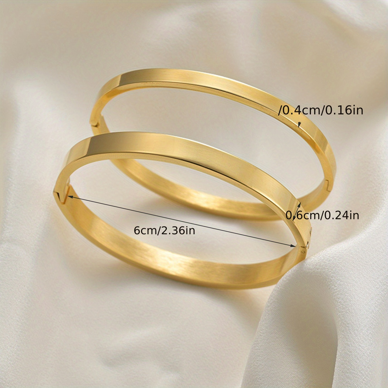 E-shop 2 Stück 304 304 Edelstahl Eiförmiger O-Ring Snap Armband Armband Poliertes Spiegel Armband Schmuck