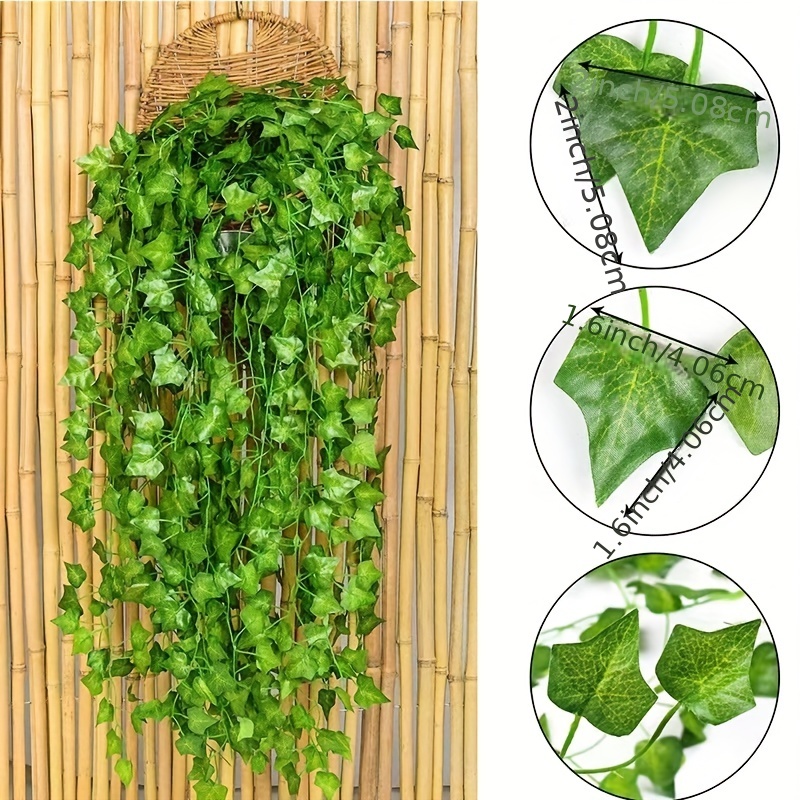 24pcs Artificial Hanging Vines Plants Fake Ivy Leaves Garland