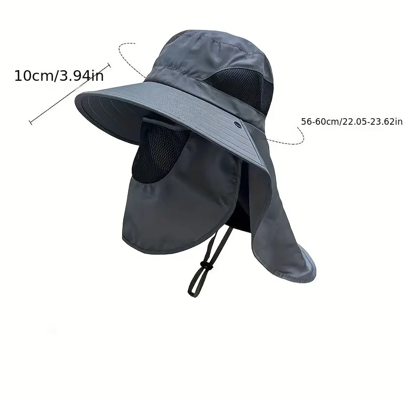 1pc Outdoor Sun Protection Hat, Large Brim UV Protection Hat for Men and Women, Spring Summer Cycling Fishing Mountaineering Hat,Temu
