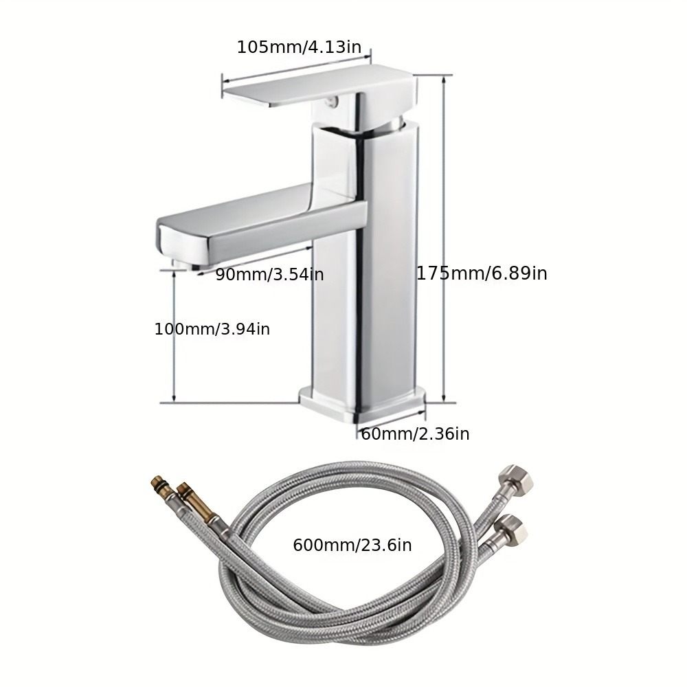 Bathroom Mixer Taps Basin Tap Chrome Wash Sink Mono Lever Bathroom Mit Hot And Cold Water Pipes