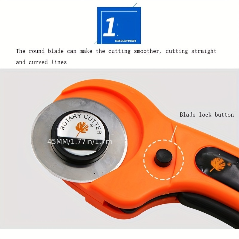 45mm Rotary Cutter Set Fabric Rotary Cutter with 4 Replacement Blades  Leather Cutter Tool Kit for
