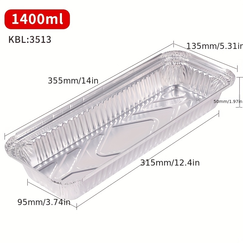 10pcs Disposable Bbq Drip Pan Non-stick Aluminium Foil Box Heat