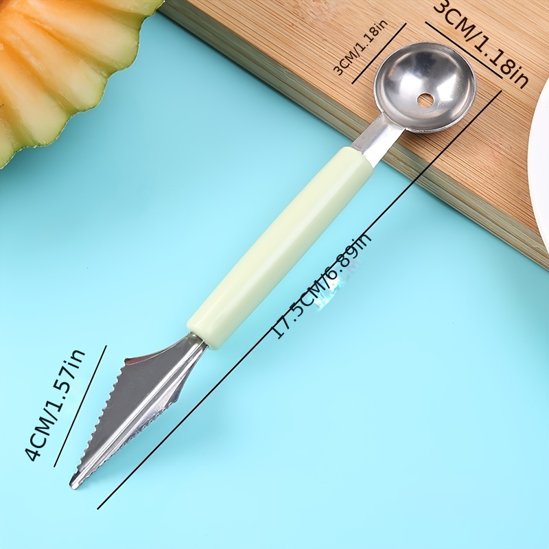 Double-Sided Fruit Melon Baller Spoon, 2 in 1 Stainless Scoop for