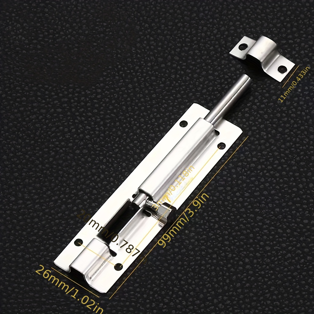  Cerradura de seguridad para puerta, cerradura de puerta de  entrada sin llave, cerradura de puerta corredera de acero grueso  resistente, puerta fácil de instalar, cerradura de pestillo deslizante con  : Herramientas