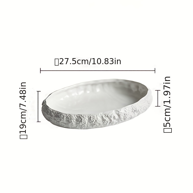 1pc Elegant Rock-Textured Large Ceramic Fish Plates - 14-Inch And 11-Inch And 9-Inch Perfect for Steaming Fish, Lobster And Various Seafood Dishes, an Exquisite Tableware Choice for Fine Dining Restaurants And Home Gourmet Experiences