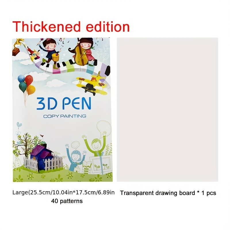 Livre De Dessin D'impression 3D, Modèle De Papier Épais Coloré Réutilisable  De 40 Modèles Avec Une Plaque Transparente, Modèle De Peinture De Graffiti