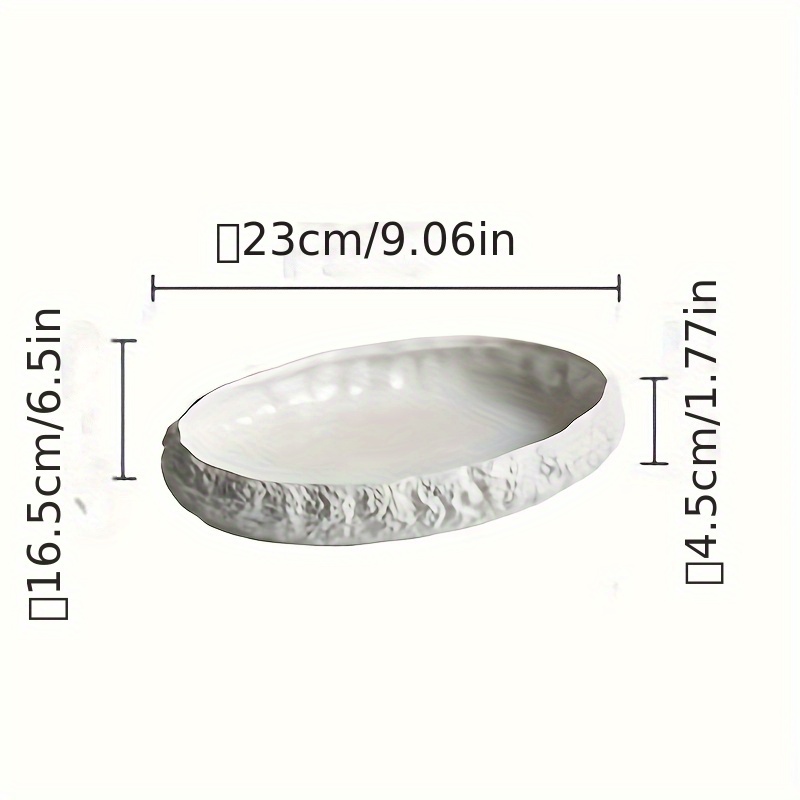 1pc Elegant Rock-Textured Large Ceramic Fish Plates - 14-Inch And 11-Inch And 9-Inch Perfect for Steaming Fish, Lobster And Various Seafood Dishes, an Exquisite Tableware Choice for Fine Dining Restaurants And Home Gourmet Experiences