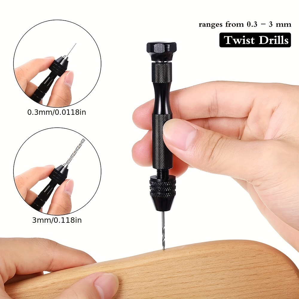 Micro Mini Pin Vise Hand Drill Twist Bit PCB Set Rotary Tool For
