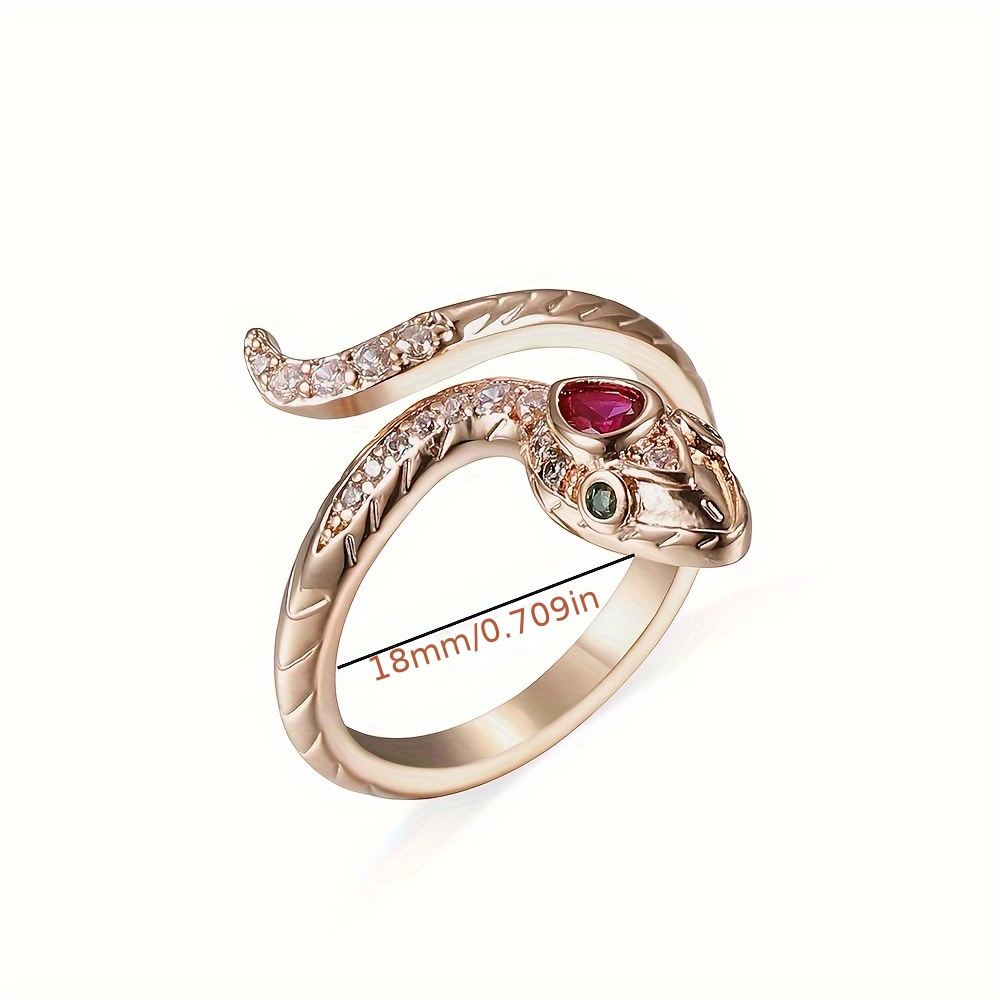 Bohemian Style Snake Ring with Zirconia Inlay