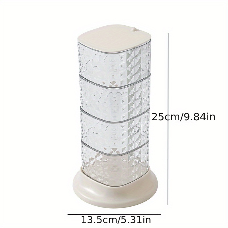 rotating makeup organizer freestanding plastic cosmetic storage with 360 turntable dustproof vanity holder for   beauty blenders cushion   lightweight no electricity needed makeup brushes