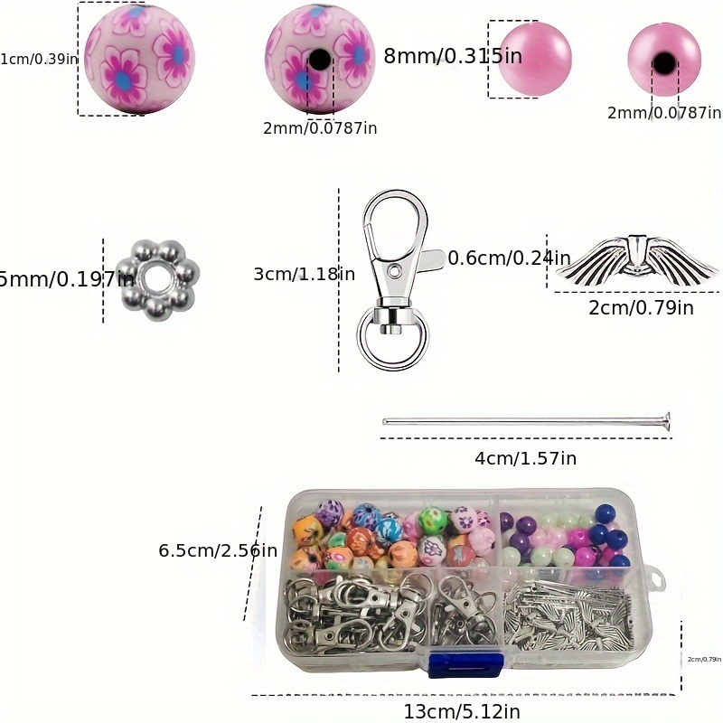 kit fai da te regalo festivo con ali  , perline di argilla   colorate per portachiavi e ciondolo da borsa senza strumenti - 30 pezzi Dettagli dell'articolo 2