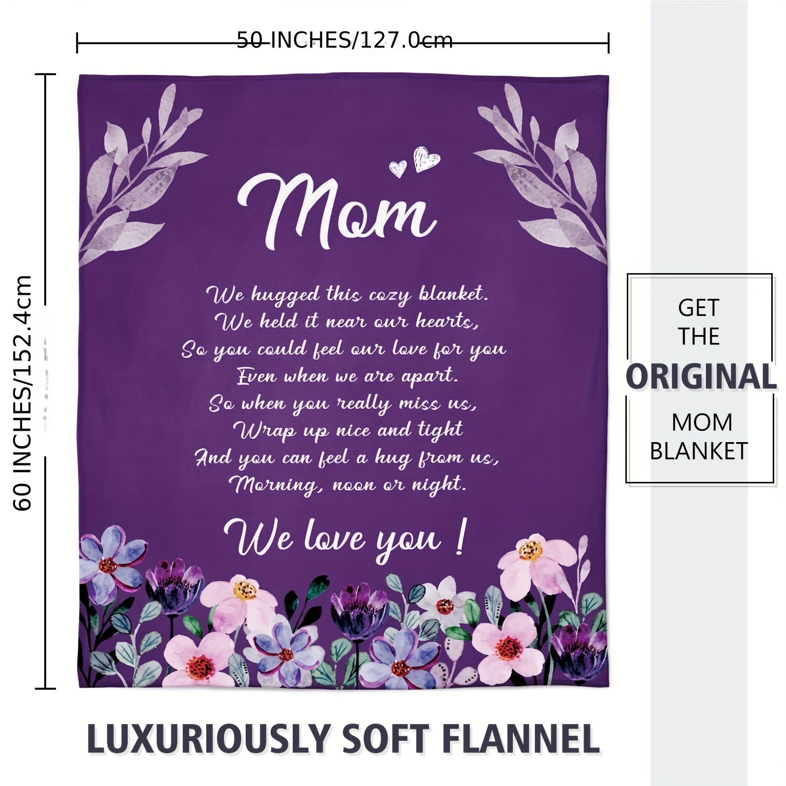 Best Blanket Birthday Gifts For Mom - Gift For Mother's Day From Daughter  Son Throw Blanket - Presents