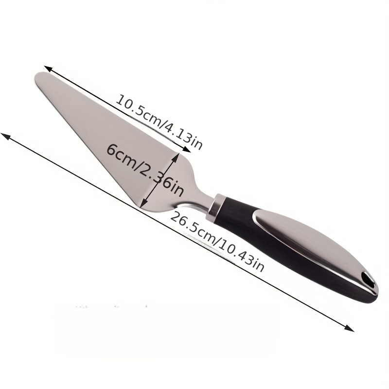 Ensemble couteau à pizza et spatule, manche en caoutchouc et plastique,  couteau à gâteau rond, trancheuse à pizza en acier inoxydable de qualité