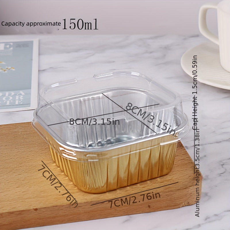 Aluminium Cake Mould Square Shape Cake Pan Set of 3 PCs 6 inch(500gm),7  Inch(