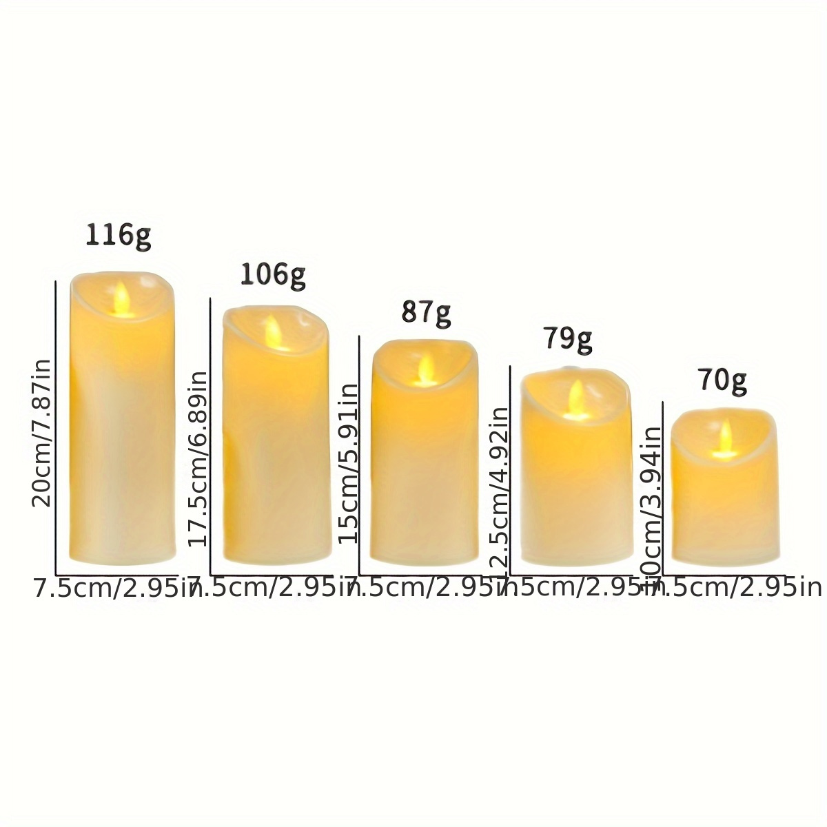 Led Electronic Candle Light Swing Simulation Candle - Temu Canada