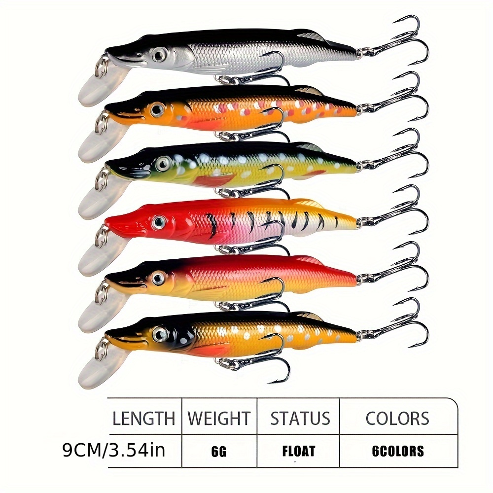 6 Colors Wobbler Jerkbait Artificial Hard Bait Minnow - Temu