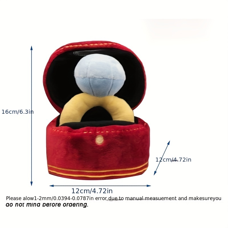 artificial diamond ring set interactive dog plush toys stuffed plush artificial diamond ring case hide and seek dog chew toy for small medium large dogs training playing 1