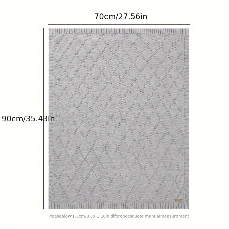 1pc childrens diamond grid knitted blanket solid color baby blanket baby outdoor blanket multifunctional blanket details 9