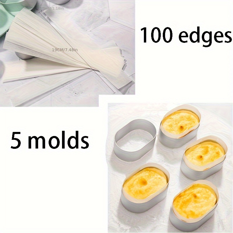 10pcs/set Elliptical Half-cooked Cheese Mold 19*3cm Metal Ring