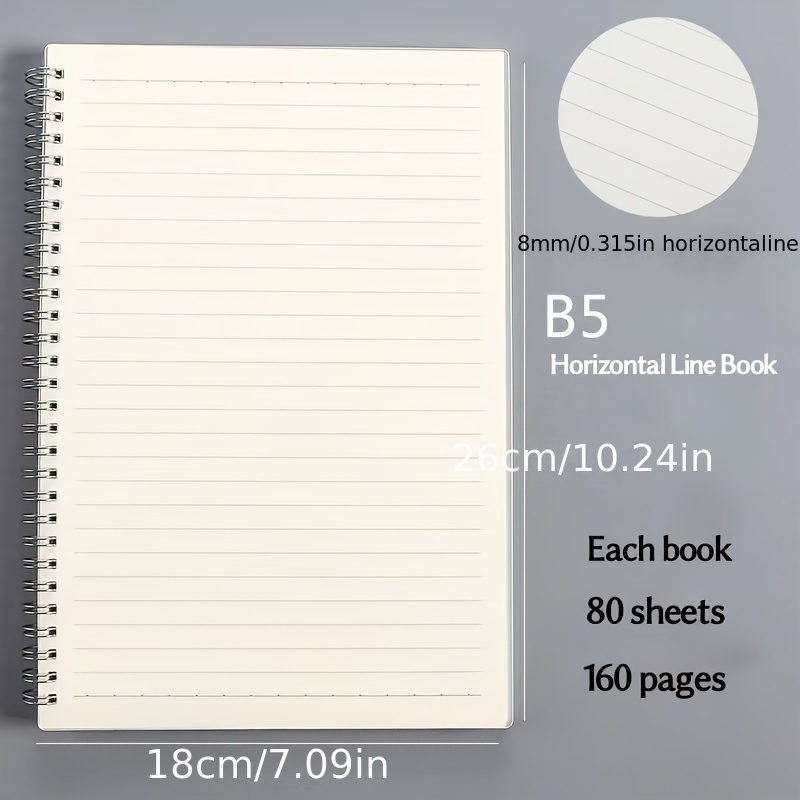 Matte Thickened Coil Notebook Horizontal Grid Blank Notebook