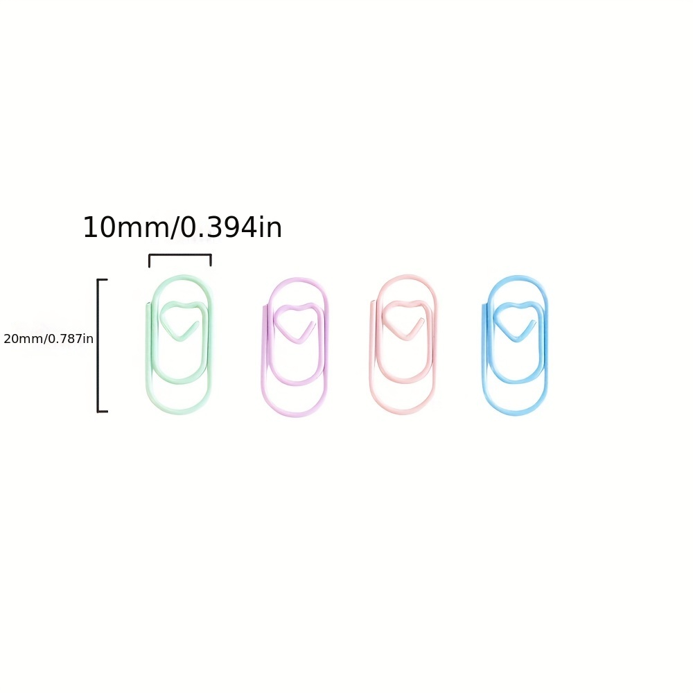 100pcs Mini Small Love Special shaped Colorful Paper Clips