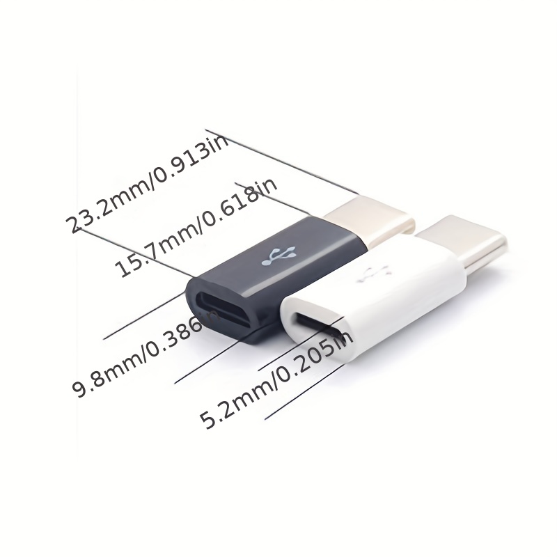 Adaptador micro usb a usb c 3.1, color blanco