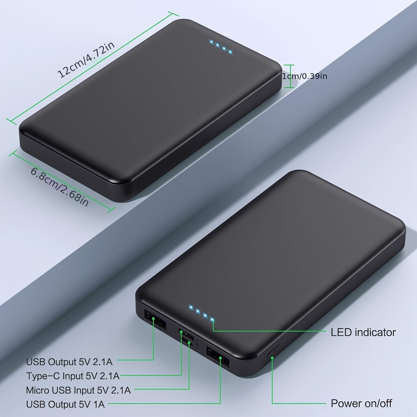 Power Bank 10000mAh OBA: Caricabatterie portatile con ricarica rapida  wireless magnetico e LED USB-C e
