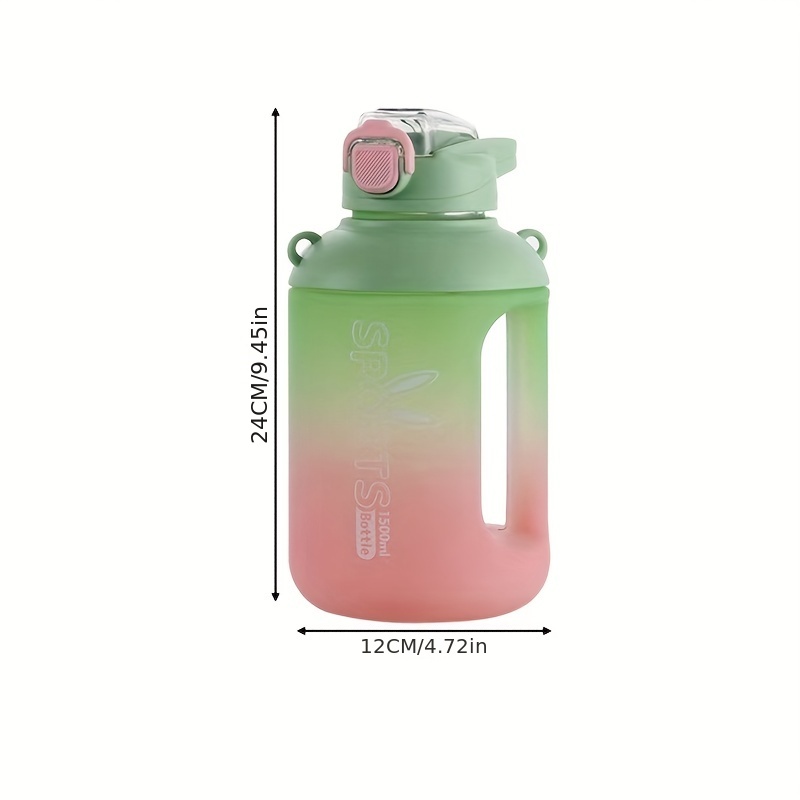 Time Marked Sports Water Bottle With Leak Proof Straw, Reusable