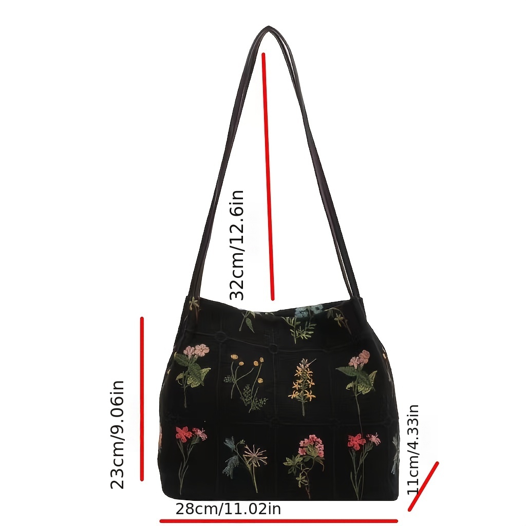 Vintage Shoulder Bag For Women, Embroidered Letter Bowling Bag, Trendy  Underarm Purse For Street Wear - Temu