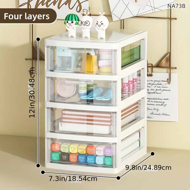 drawer cosmetics organizer clear storage drawers 3/4 Layers