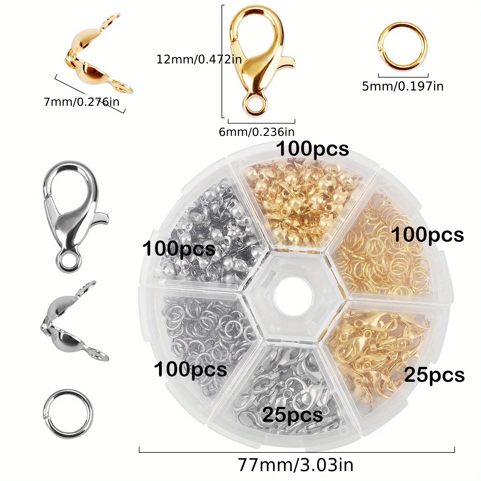 Jewelry Making Kits Lobster Clasp Open Jump Rings End Crimps - Temu