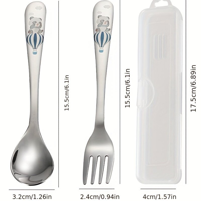 Kids Stainless Steel Fork, Spoon & Dessert Fork Set