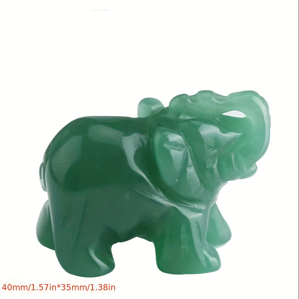 Estatuas de elefante de la suerte de Feng Shui, verde jade, decoración del  hogar, regalo