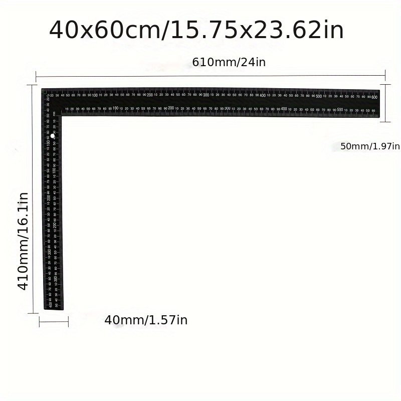 TEMU Angle Ruler 40*60cm Angle Thickened Angle Ruler Measurement Ruler