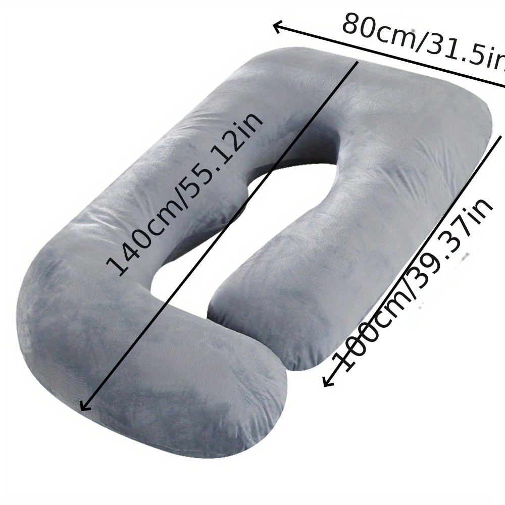 j shaped maternity pillow crystal fleece removable and foldable washable support abdominal pillow side sleeping pillow pregnancy mom pillow details 4