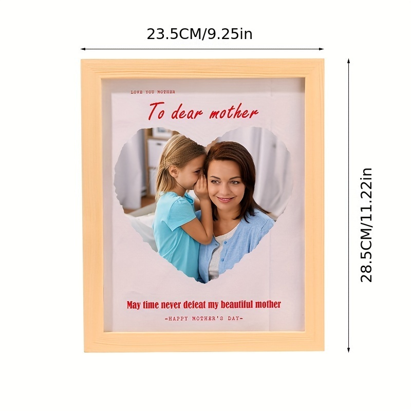 personalized mothers day photo frame custom gift for memories wooden desktop decor details 1