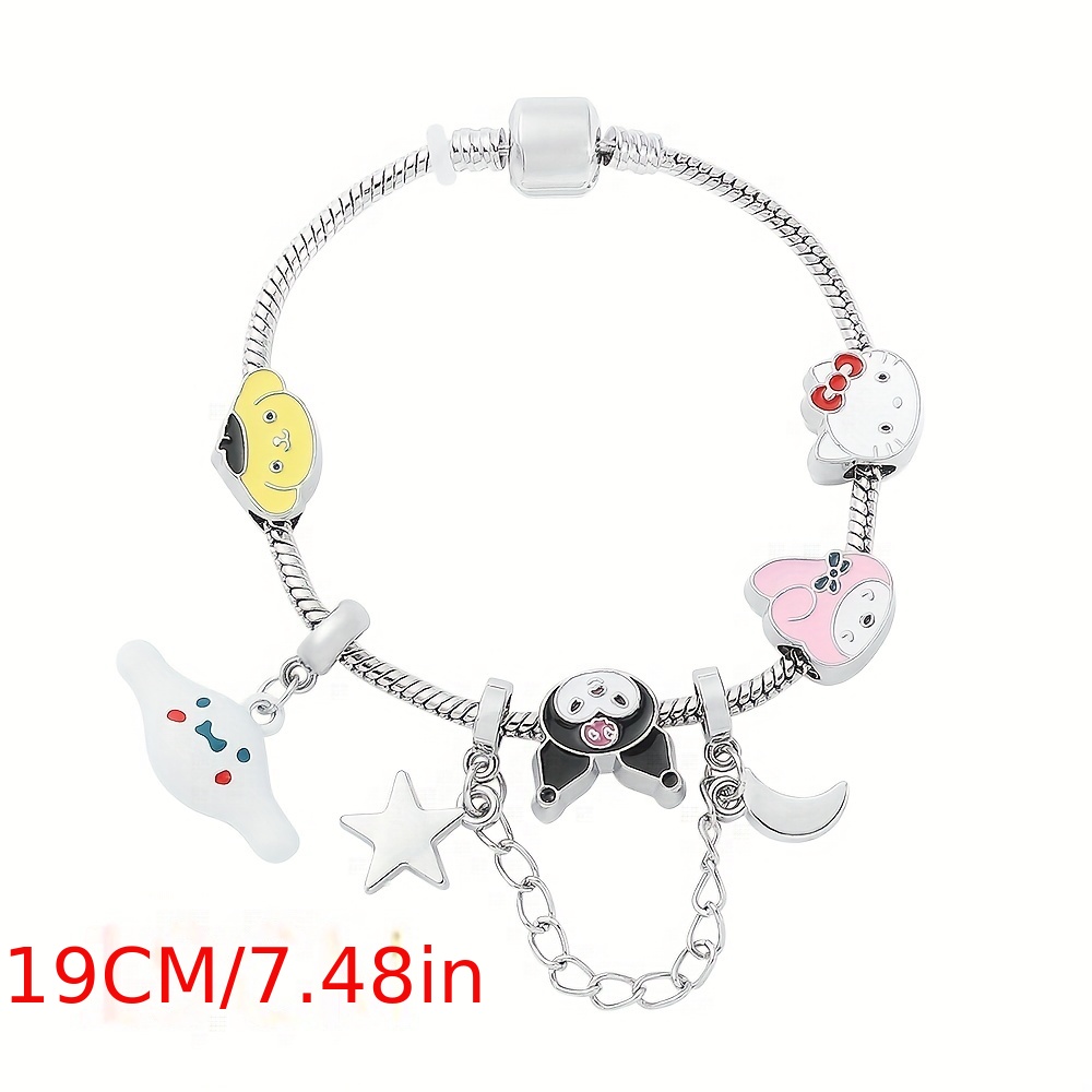 New Sanrio Bracelet Kawaii Anime Melody Kuromi Cinnamoroll Crystal Bracelet Girl Ins Jewelry Couple Sanrio Kids Toys Gift, Girl's, Size: One size