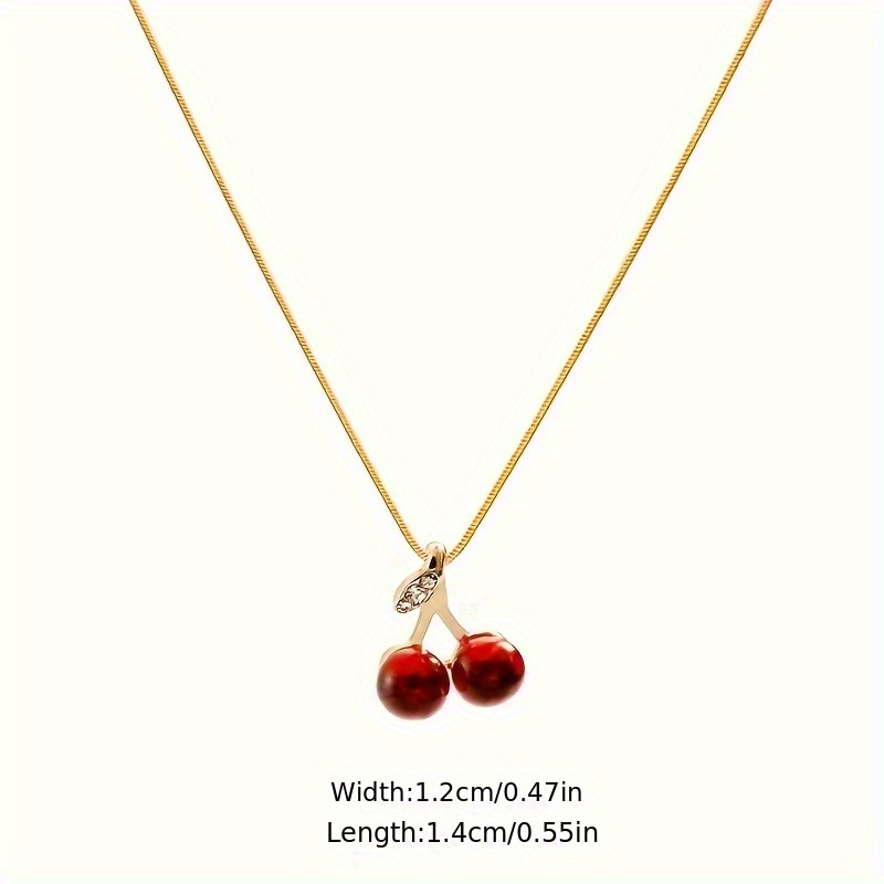 New Hot Sale Fashion Simple Cute Fruit Cherry Pendant Necklace - Temu  Germany