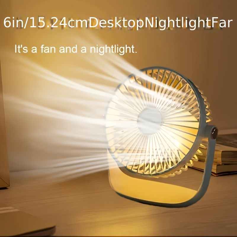 jkuoo portable desk fan with led night light 2 5w usb rechargeable table fan 5 gear high speed silent motor 1200mah lithium battery button control plastic material for office fishing camping travel details 2