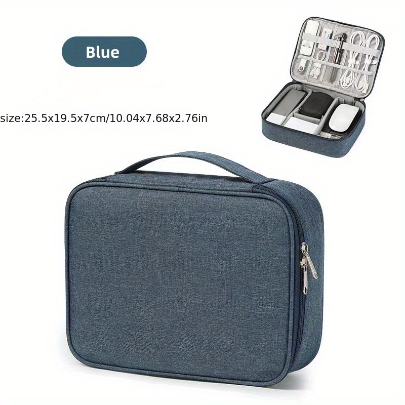 Portable Storage Bag Zipper Data Cable Handbag Organizer