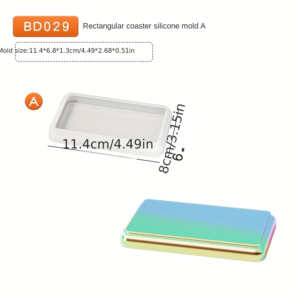 DIY Heart/Square/Rectangle Coaster Silicone Mold Cup Pad Mat