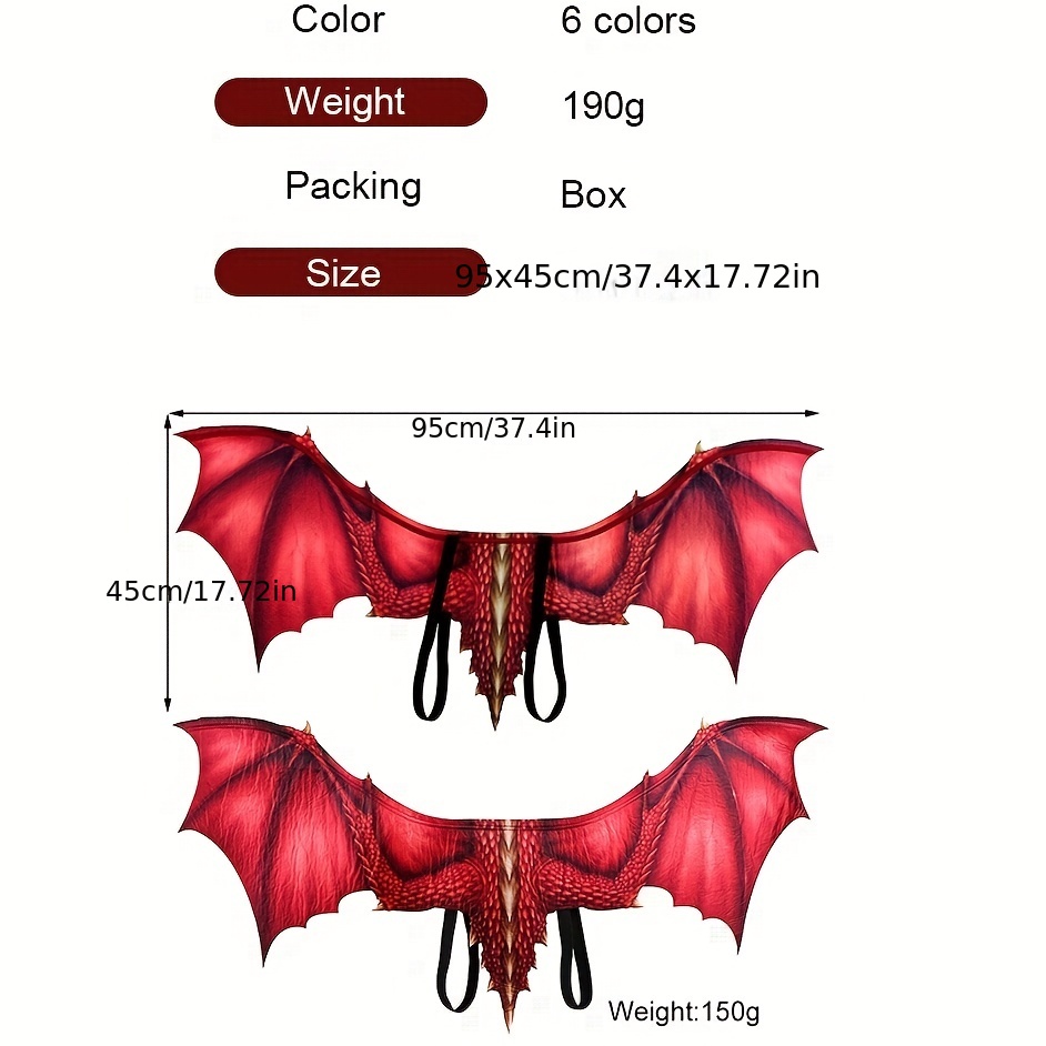 1/3 Pcs Halloween Carnival Adult Decorative Non-Woven Dragon Wings, Cosplay Wings Props Role Play Stage Show Devil Wings Dragon Wings,Temu
