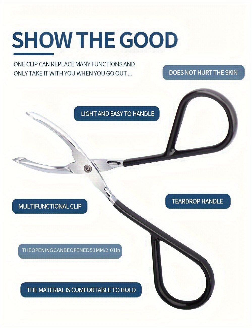 Scissors Shaped Eyebrow Tweezer Clip Easy Scissor Handle Temu