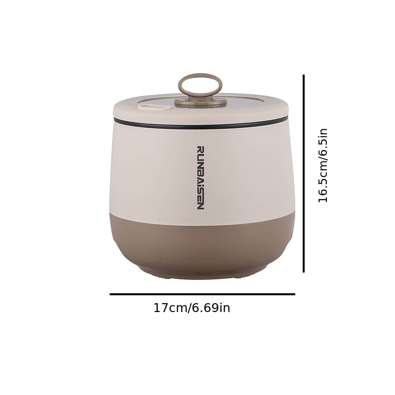  Portable Mini Rice Cooker for Travel - Stainless Steel